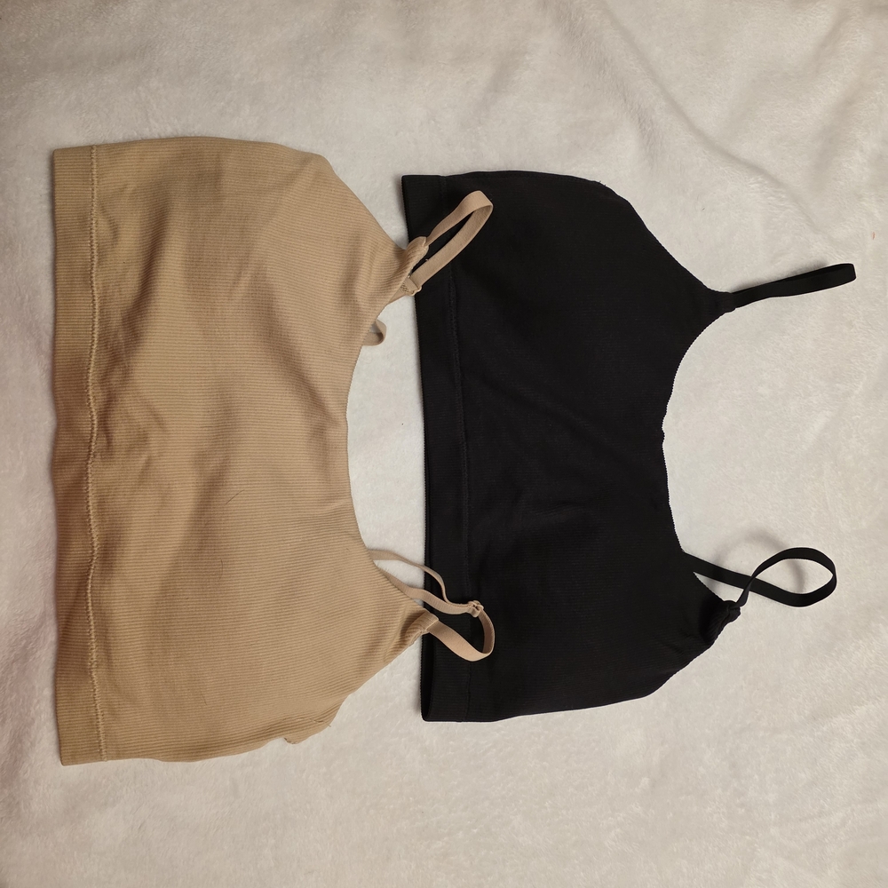 No Boundaries Black and Tan Bralette Duo